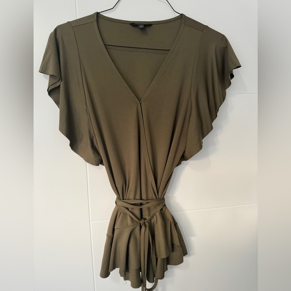 Olive green wrap blouse - Picture 1 of 5